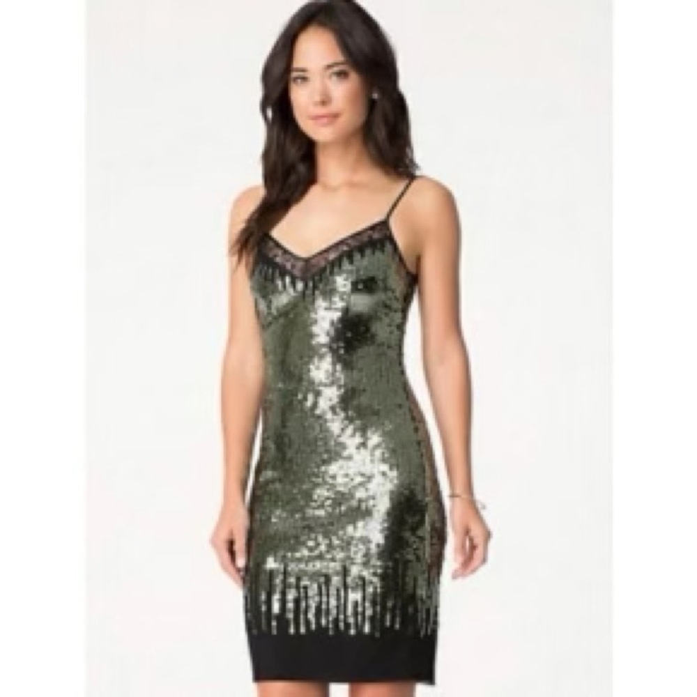 NWT BABE LACE & SEQUINS MIDI DRESS SIZE S